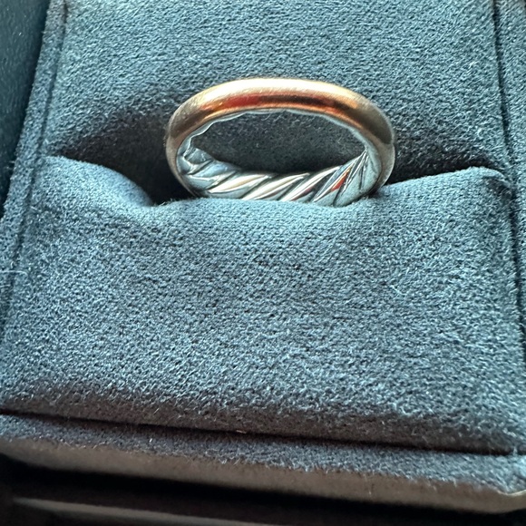 David Yurman Pure Form Bronze/SS Ring with Cognac Diamonds - Size 6 - Picture 5 of 7
